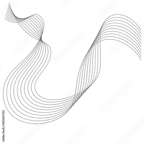 Fototapeta Aesthetic abstract line wave vector element