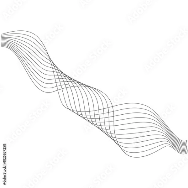 Fototapeta Aesthetic abstract line wave vector element