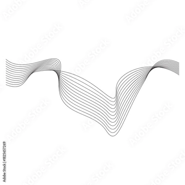 Fototapeta Aesthetic abstract line wave vector element
