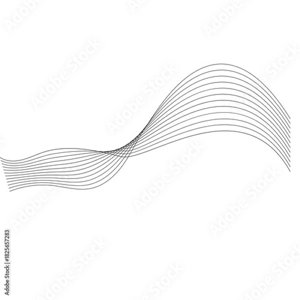 Fototapeta Aesthetic abstract line wave vector element