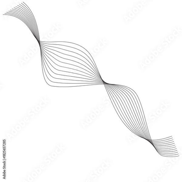 Fototapeta Aesthetic abstract line wave vector element