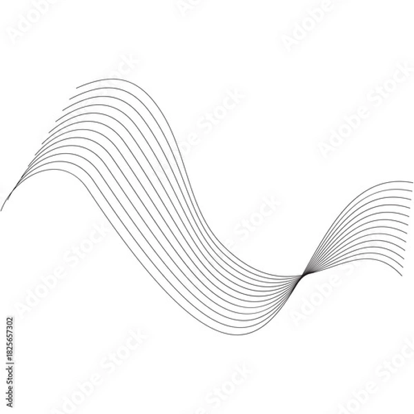 Fototapeta Aesthetic abstract line wave vector element