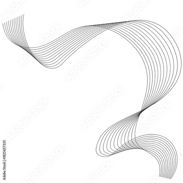 Fototapeta Aesthetic abstract line wave vector element