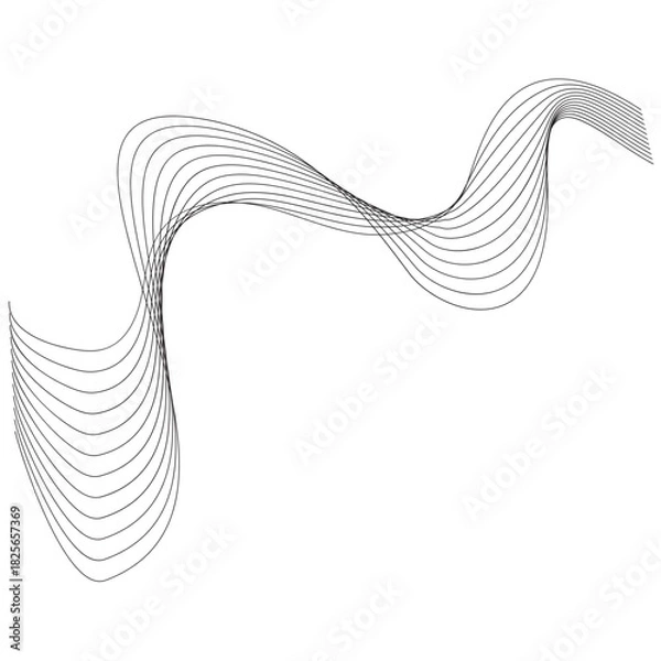 Fototapeta Aesthetic abstract line wave vector element