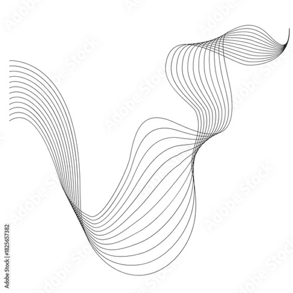 Fototapeta Aesthetic abstract line wave vector element