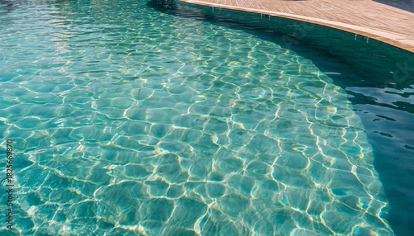 Fototapeta Sparkling Pool Water with Reflections and Ripples on a Sunny Day.