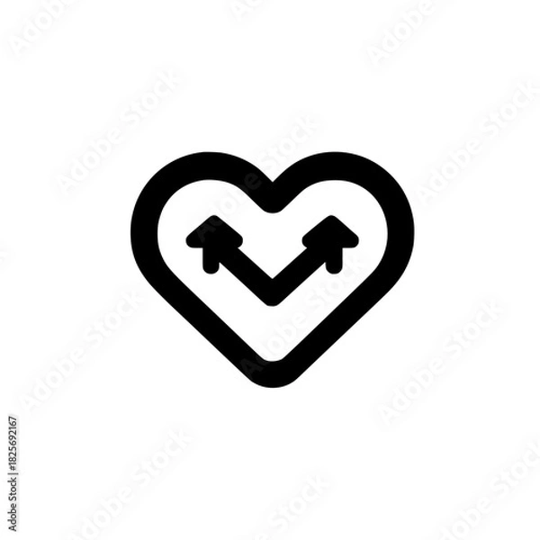 Fototapeta Heart icon silhouette with eye and mouth symbol vector illustration design concept love emotion graphic art

