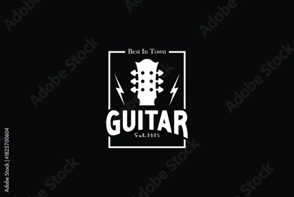 Obraz Guitar rock and roll logo design