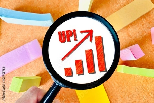 Obraz アップのイメージと虫眼鏡