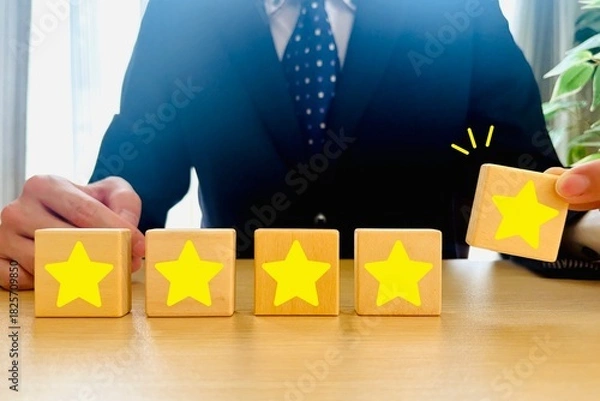 Obraz 星5つとビジネスマン