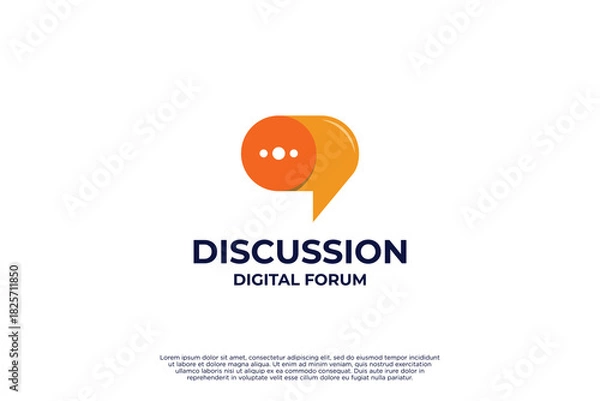 Obraz Colorful bubble chat logo design. Discussion logo template