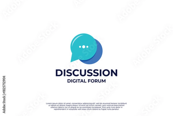 Obraz Colorful bubble chat logo design. Discussion logo template