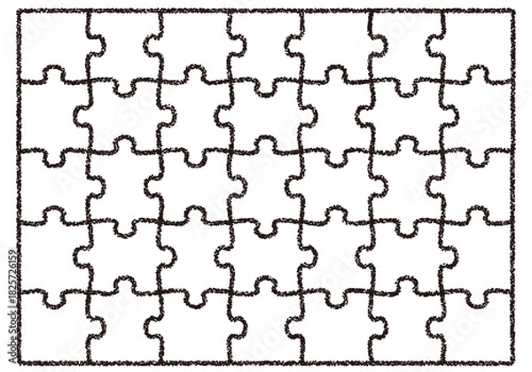 Obraz 手描きのクレヨン素材　背景　パズル