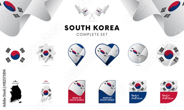 Obraz South Korea complete set. Vector illustration.