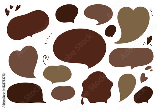 Obraz チョコレートカラーのふきだしセット