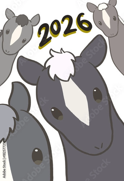 Obraz 2026年午年年賀状素材_16