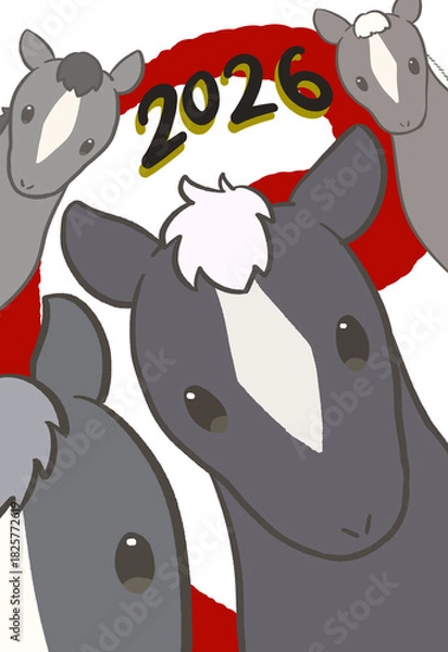 Obraz 2026年午年年賀状素材_15