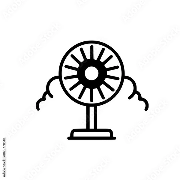 Obraz Vector illustration of fan icon silhouette design concept cooling device symbol graphic art