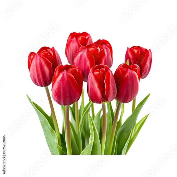 Obraz Red tulips isolated on Transparent Background
