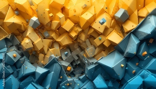 Fototapeta "Abstract 3D Render with Modern Geometric Background for Graphic Design"