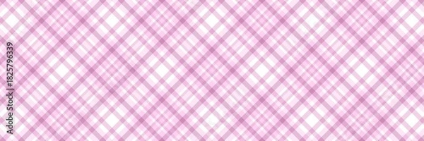 Fototapeta Pink and white argyle gingham plaid pattern, perfect for light, soft, feminine, and valentinesday design, backgrounds, or scrapbooking. A light pastel gingham texture.