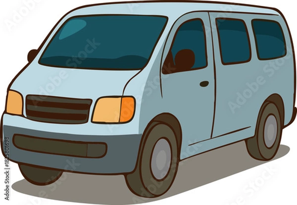 Fototapeta vector illustration of a minibus.