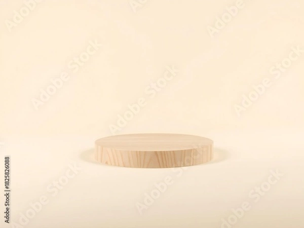 Obraz Minimalist beige podium on a light background for product display