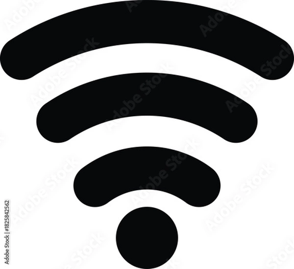 Obraz Simple black and white wi fi signal icon