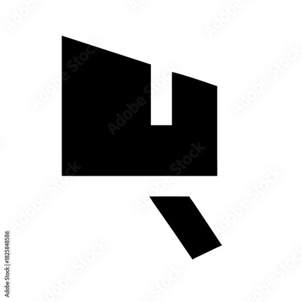 Fototapeta Abstract black geometric shape logo design element
