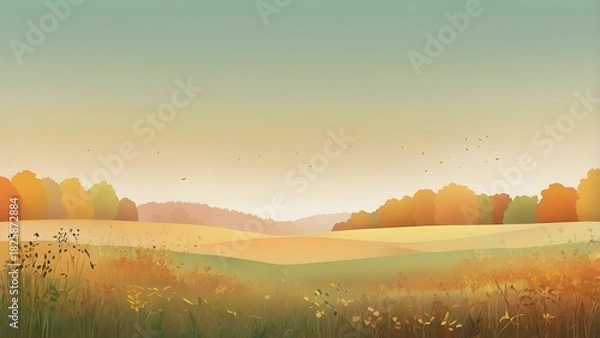 Obraz Autumn Meadow Flow
