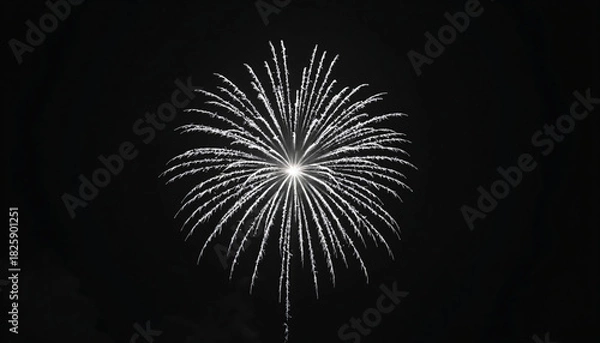 Fototapeta White Firework Burst Against Black Sky
