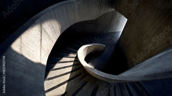 Obraz Concrete Spiral Staircase Architecture