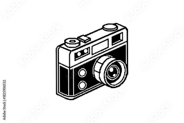 Fototapeta pixel Black camera vector,icon