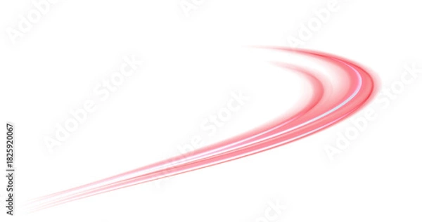 Obraz Red Neon Light Wave with Glowing Curve, Electric Flow and Futuristic Motion Effect