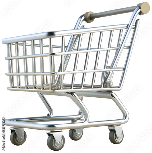 Fototapeta E-commerce shopping cart icon png 3D render png basket png online png store png buy png retail png checkout png payment png cart png transparent background image