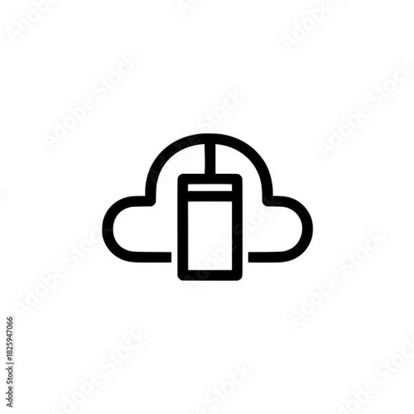 Obraz Cloud icon silhouette with battery inside vector illustration design concept energy symbol graphic art