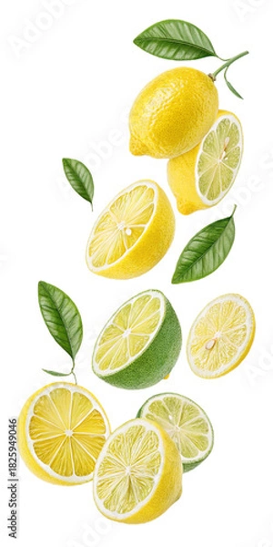Fototapeta lemon slices isolated on white