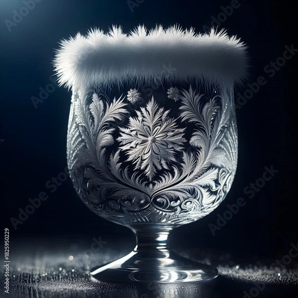 Fototapeta Luxury Glassware: Decorative crystal cup with elegant patterns