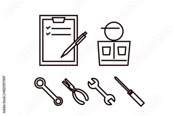 Obraz 修理に関するシンプルなアイコンセット