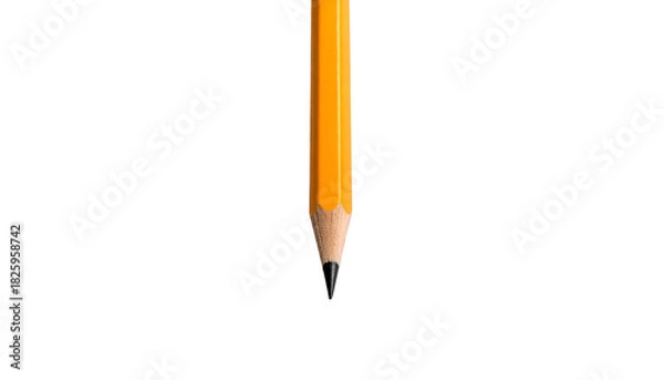 Obraz A sharp, yellow writing tool, centered, against a solid black background