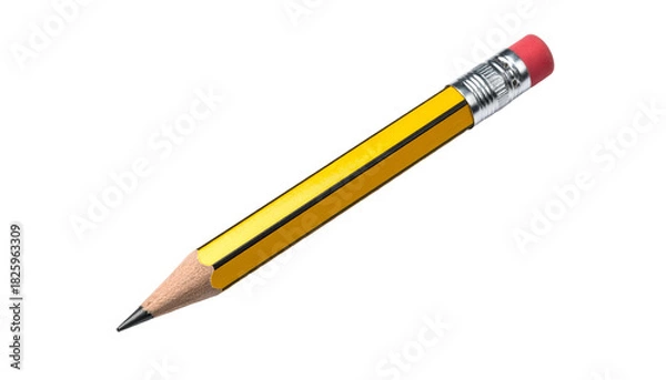 Fototapeta A close-up studio shot of a pencil isolated against a black background