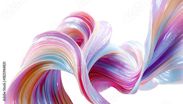 Fototapeta Colorful flowing abstract ribbons