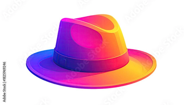 Obraz Colorful gradient fedora