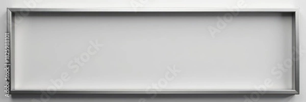 Fototapeta Sleek metallic photo frame vector, clean lines, silver finish, image frame, realistic