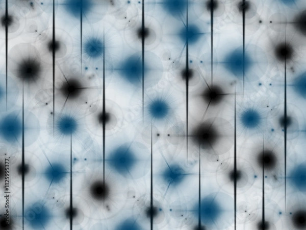 Fototapeta Blue and black patterned background with many small dots