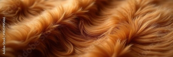 Fototapeta Luxurious brown fur texture, soft, warm close-up, fur, design, texture