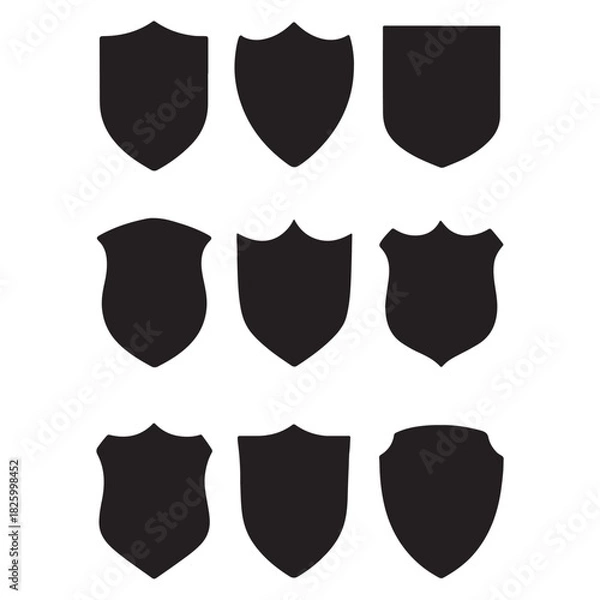 Fototapeta different shields shape vector
