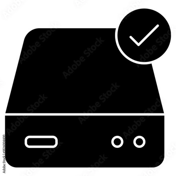 Fototapeta Hard drive icon, Data Storage Drive, Computer Hard Disk, Digital Memory Device, Backup Storage Unit
