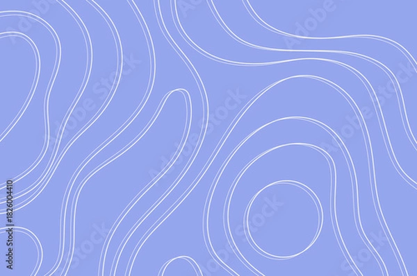 Fototapeta abstract contour topographic map pattern with smooth lines. A minimalist design for a banner, website, or packaging background. An illustration with wavy lines on a blue background.