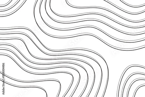 Fototapeta Abstract contour topographic pattern with smooth, raised lines. Minimalistic background design for project designs. Illustration with wavy lines on a transparent background PNG.